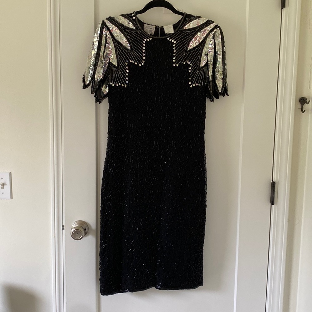 Vintage silk dress vintage with sequins